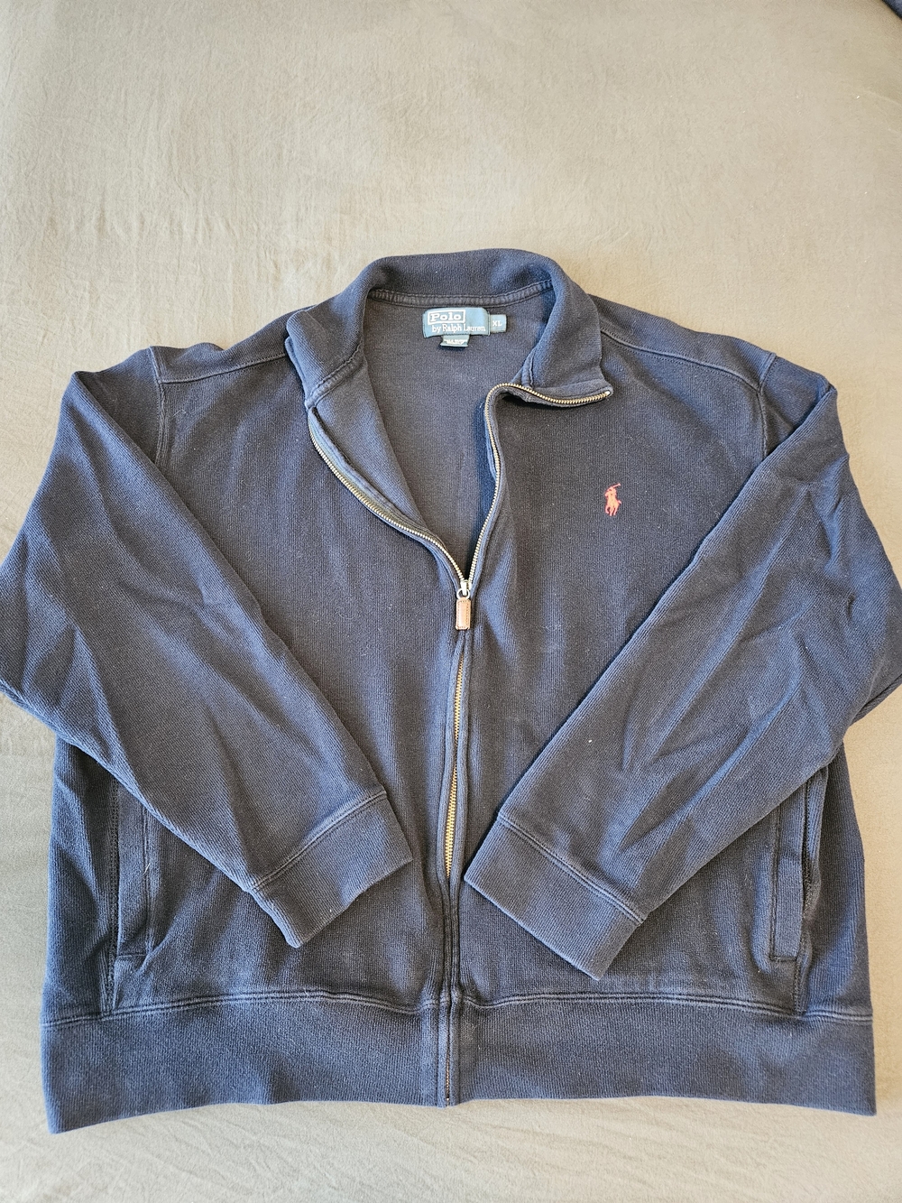 Mens Polo Ralph Lauren Navy Zip-Up Sweatshirt XL